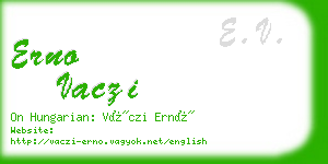 erno vaczi business card